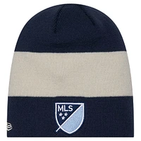 Bonnet en tricot New Era pour hommes, bleu marine, Sporting Kansas City 2024 Kick Off Collection