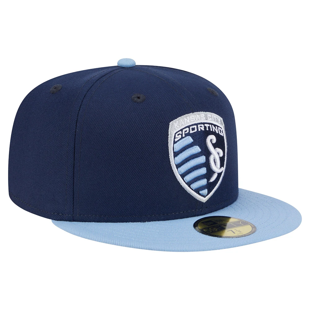 Men's New Era  Navy Sporting Kansas City 2025 Kickoff 59FIFTY Fitted Hat