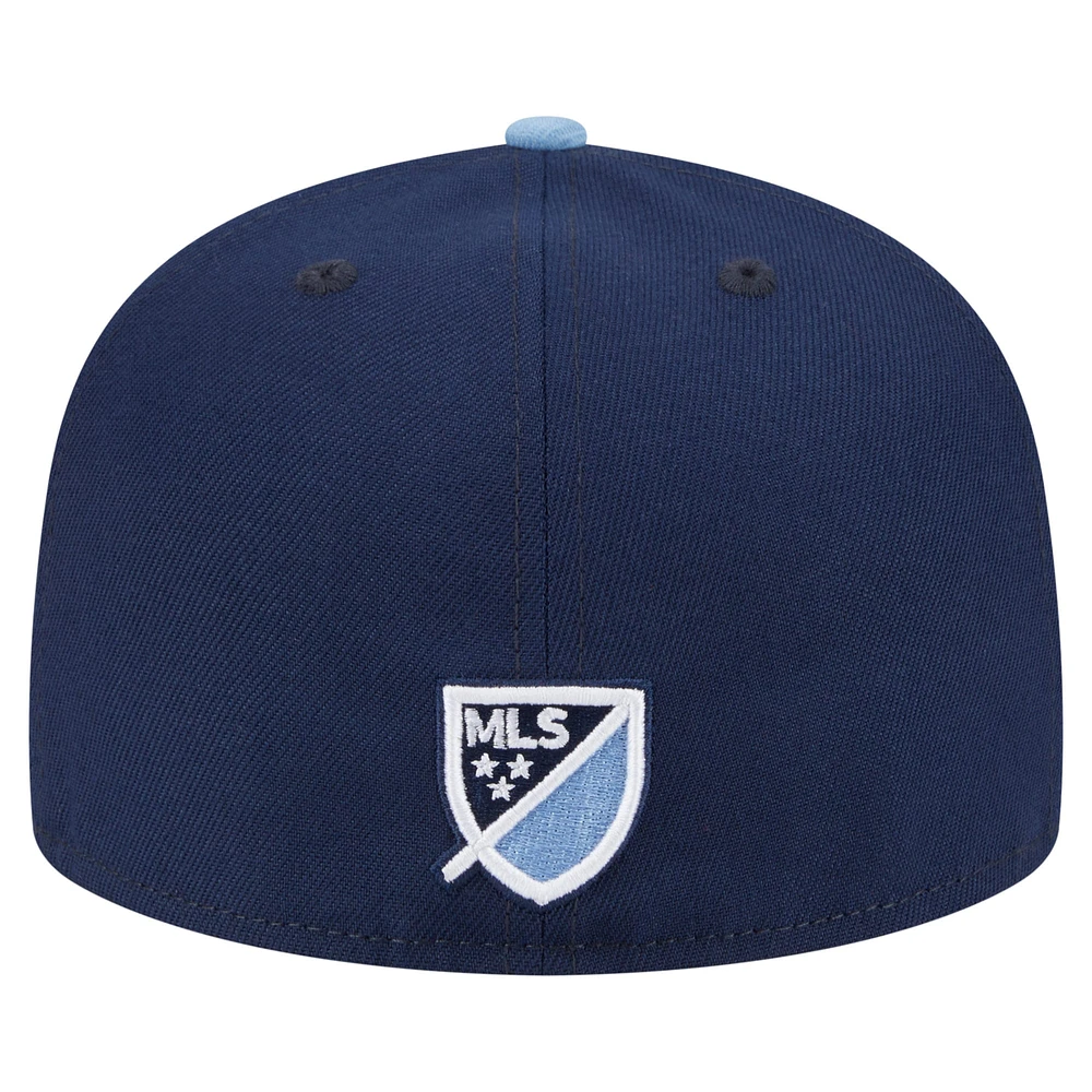 Men's New Era  Navy Sporting Kansas City 2025 Kickoff 59FIFTY Fitted Hat