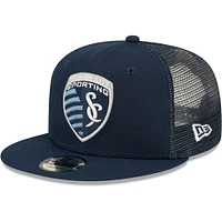 Casquette Trucker Snapback New Era Sporting Kansas City Classic 9FIFTY bleu marine pour hommes