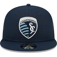 Casquette Trucker Snapback New Era Sporting Kansas City Classic 9FIFTY bleu marine pour hommes