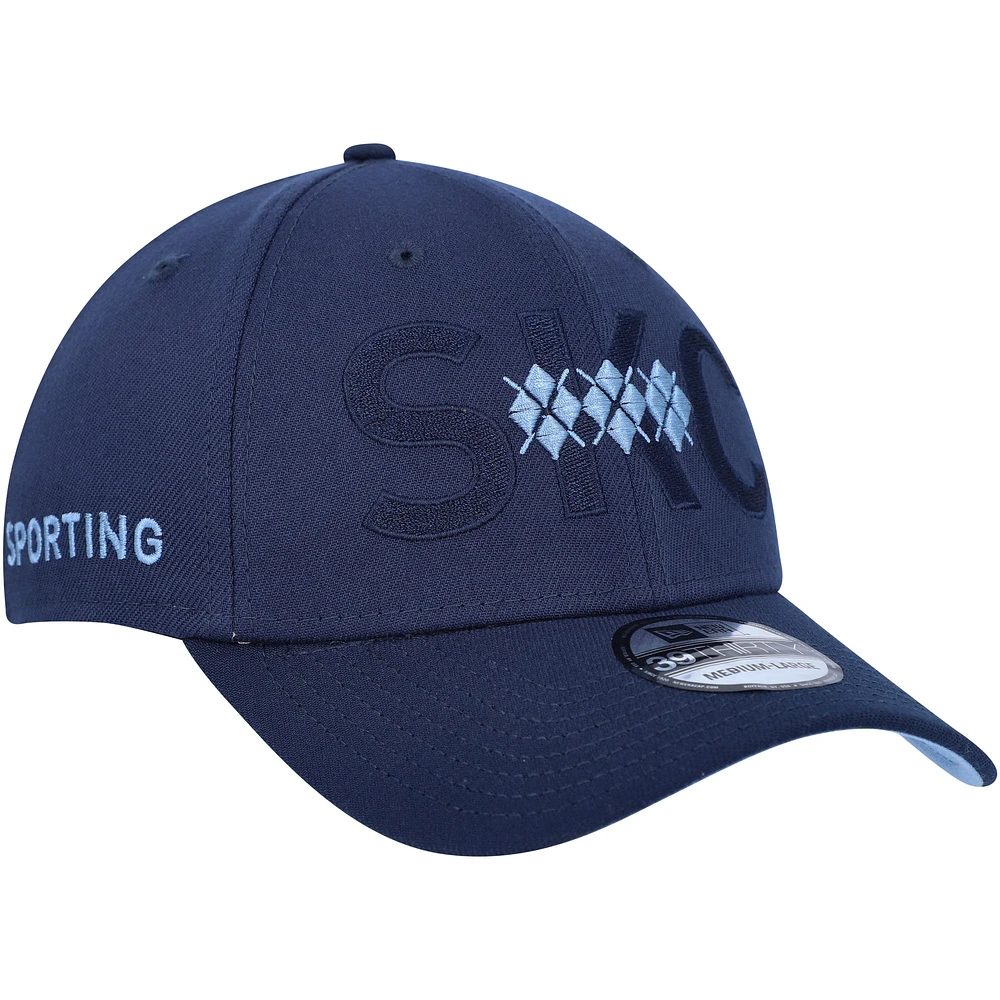 Casquette Flex pour homme Sporting Kansas City Kick Off 39THIRTY New Era bleu marine