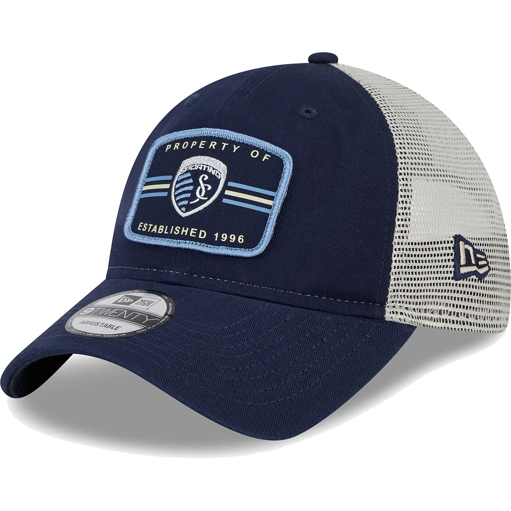 Casquette Snapback Sporting Kansas City Property 9TWENTY New Era pour homme, bleu marine