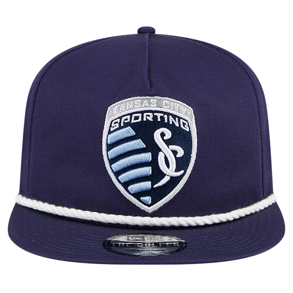 Men's New Era Navy Sporting Kansas City The Golfer Kickoff Collection Adjustable Hat