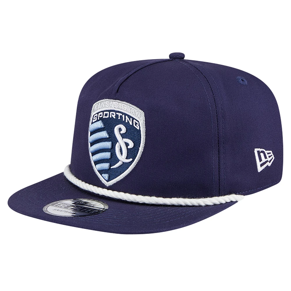 Men's New Era Navy Sporting Kansas City The Golfer Kickoff Collection Adjustable Hat