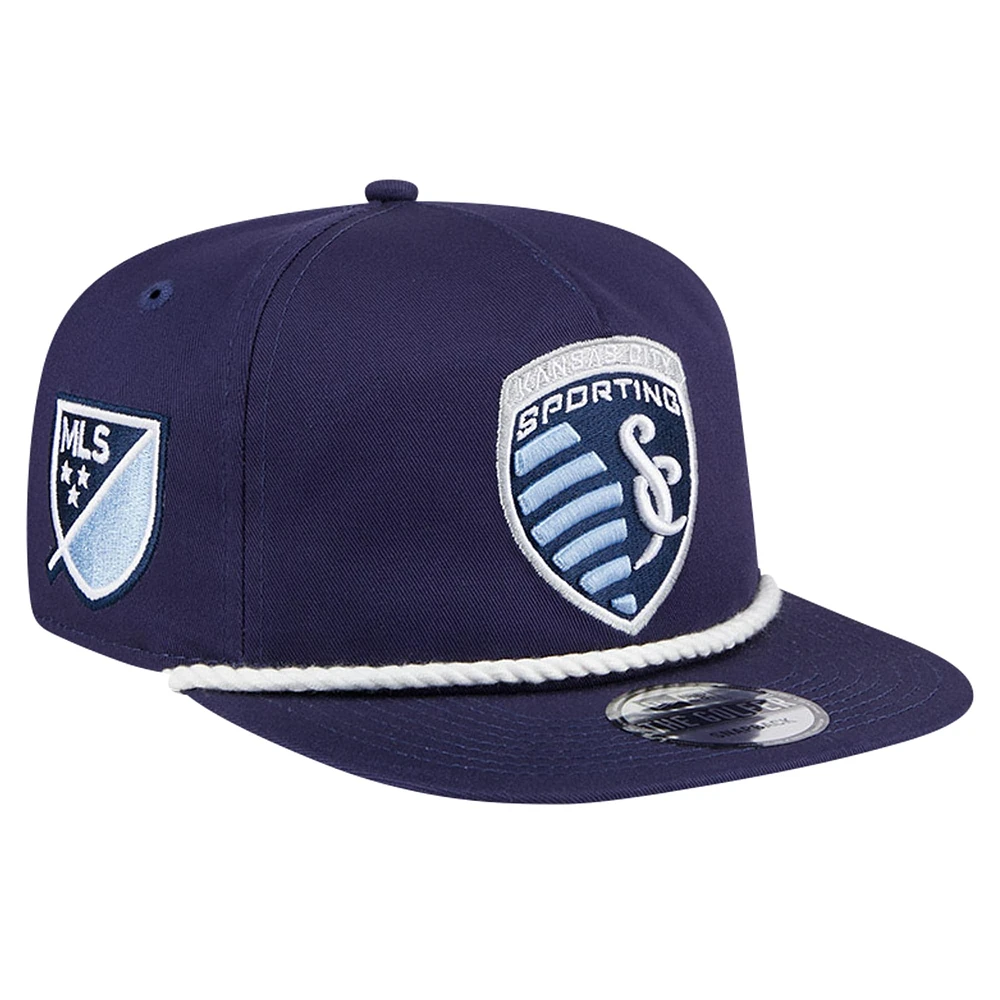 Men's New Era Navy Sporting Kansas City The Golfer Kickoff Collection Adjustable Hat