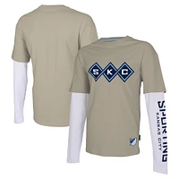 Men's Stadium Essentials Tan Sporting Kansas City Status Long Sleeve T-Shirt