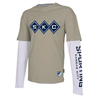 Men's Stadium Essentials Tan Sporting Kansas City Status Long Sleeve T-Shirt