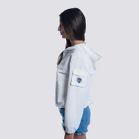 Women's Lusso  White Sporting Kansas City Paige Half-Zip Hooded Jacket