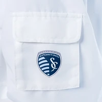 Women's Lusso  White Sporting Kansas City Paige Half-Zip Hooded Jacket