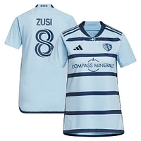 Maillot adidas Graham Zusi pour femme bleu clair Sporting Kansas City 2023 Hoops 4.0 Replica Player