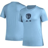 T-shirt adidas Sporting Kansas City AEROREADY Club Icon bleu clair pour femme