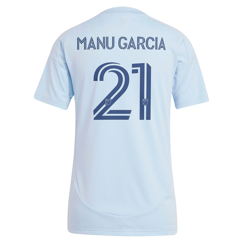 Maillot réplique de joueur adidas Manu Garcia bleu clair Sporting Kansas City One KC pour femme