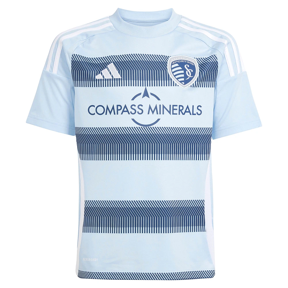 Youth adidas Daniel Salloi Light Blue Sporting Kansas City 2025 One KC Replica Player Jersey