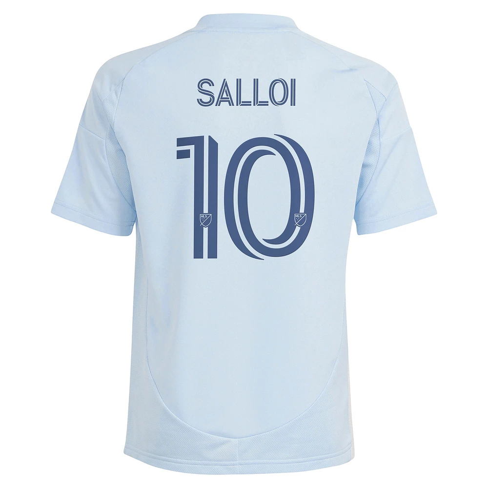 Youth adidas Daniel Salloi Light Blue Sporting Kansas City 2025 One KC Replica Player Jersey
