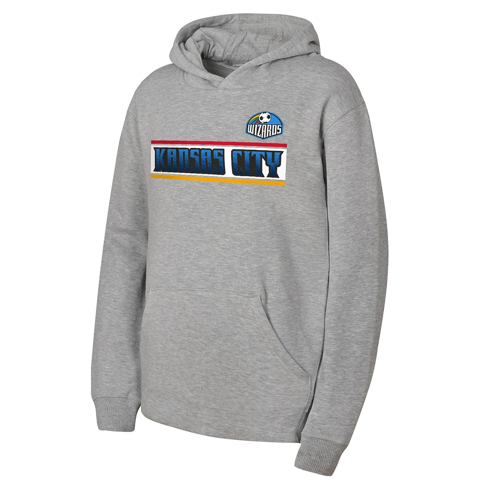 Youth  Heather Gray Sporting Kansas City 2024 Billboard Pullover Hoodie