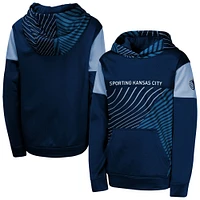 Youth Navy Sporting Kansas City Unbeatable Pullover Hoodie