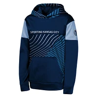 Youth Navy Sporting Kansas City Unbeatable Pullover Hoodie
