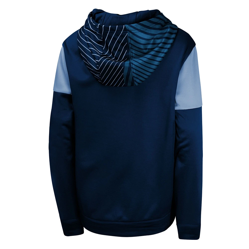 Youth Navy Sporting Kansas City Unbeatable Pullover Hoodie