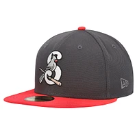 Men's New Era Heather Gray Springfield Cardinals MiLB x Staple Collection 59FIFTY Fitted Hat