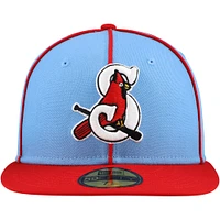 Casquette ajustée 59FIFTY de la collection authentique des Springfield Cardinals New Era bleu clair/rouge pour hommes