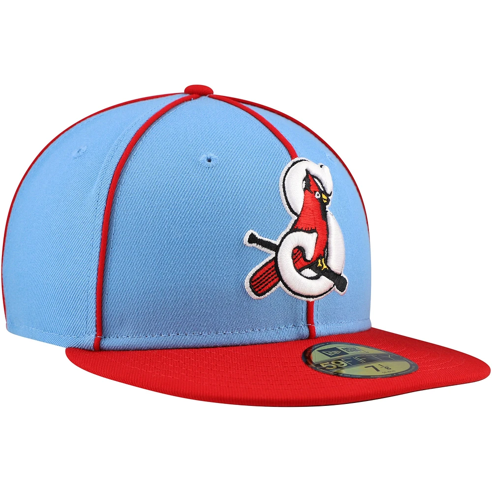 Men's New Era Light Blue/Red Springfield Cardinals Authentic Collection 59FIFTY Fitted Hat