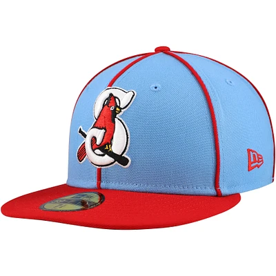 Casquette ajustée 59FIFTY de la collection authentique des Springfield Cardinals New Era bleu clair/rouge pour hommes