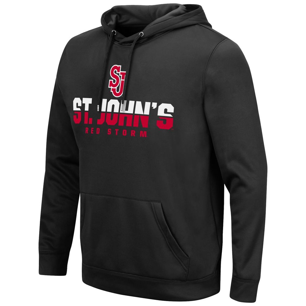 Men's Colosseum Black St. John's Red Storm Lantern Pullover Hoodie