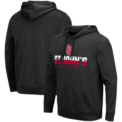 Men's Colosseum Black St. John's Red Storm Lantern Pullover Hoodie