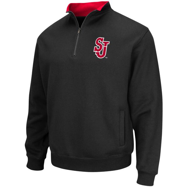 Veste Colosseum Black St. John's Red Storm Tortugas Logo Quarter-Zip pour homme