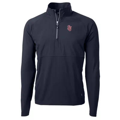 St. John's Red Storm Cutter & Buck Adapt Eco Knit Hybrid Recycled Quarter-Zip Pullover Top