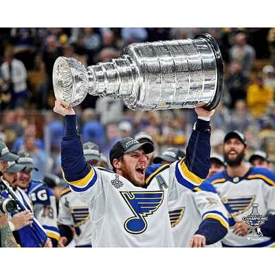 Alexander Steen St. Louis Blues Photographie non signée de la Coupe Stanley 2019 Champions Raising Cup