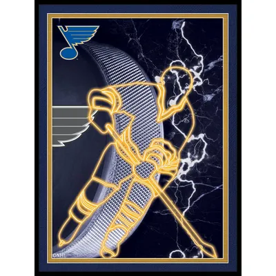 St. Louis Blues 12'' x 16'' Framed Neon Player Print - Black