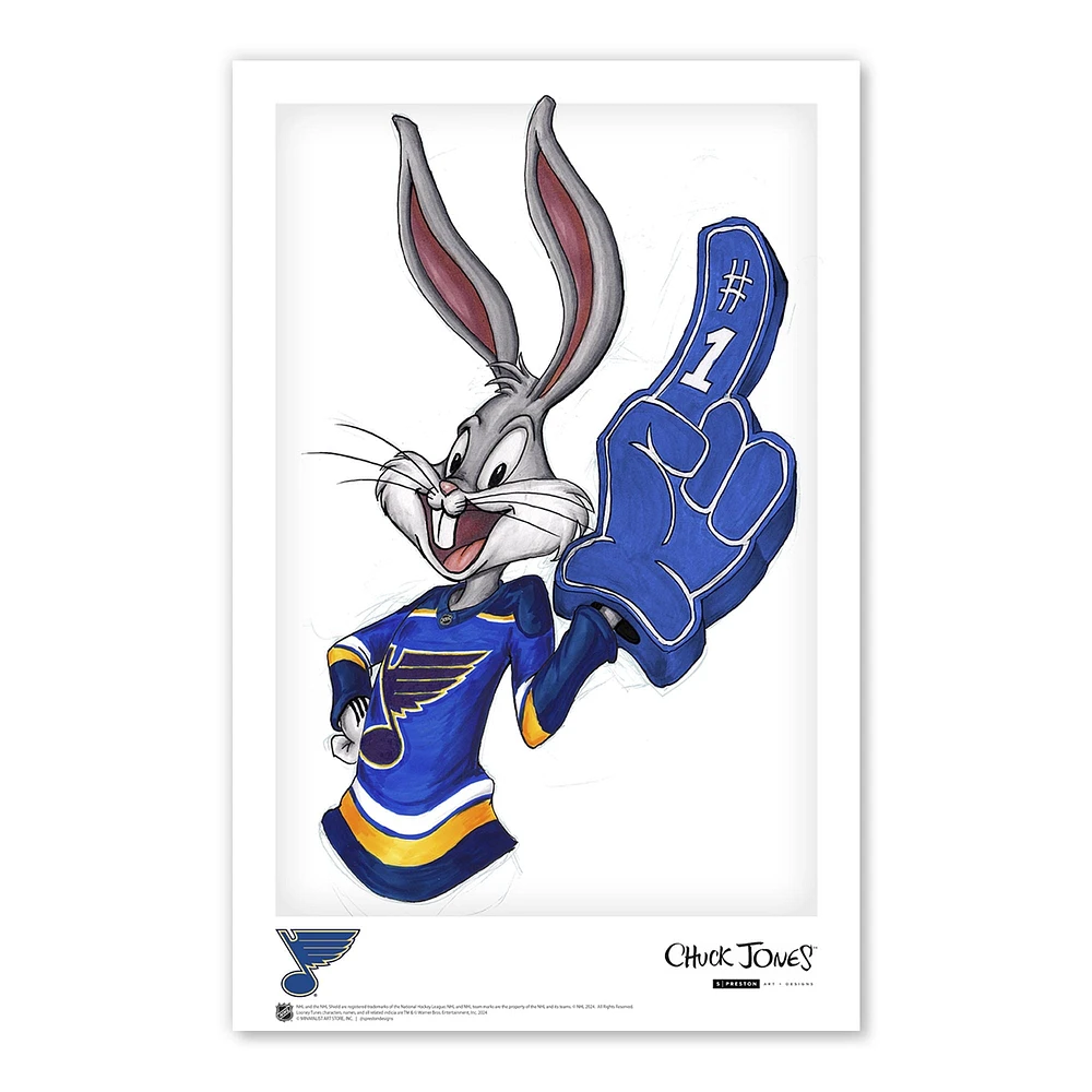 Bugs Bunny St. Louis Blues Looney Tunes 11" x 17" Poster Print