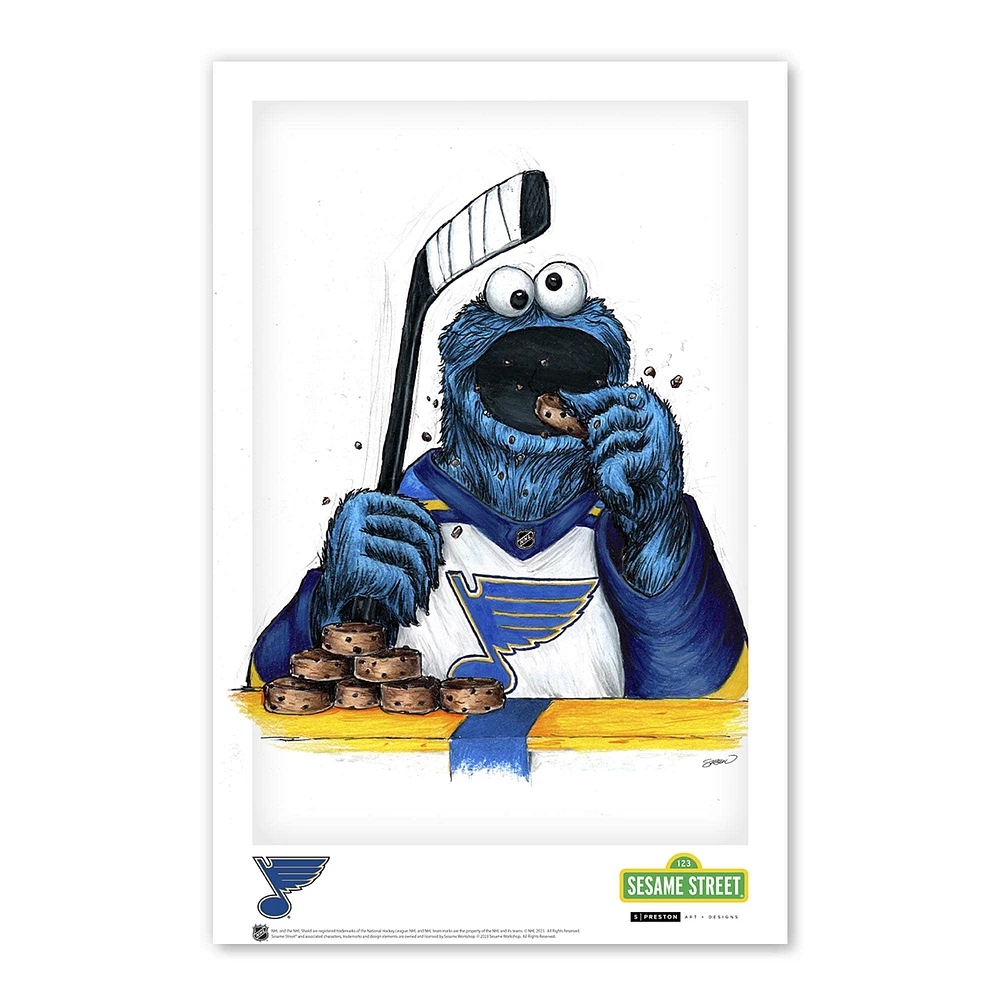 Cookie Monster St. Louis Blues 11"x 17" Sesame Street affiche imprimée