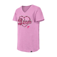 Girl's Youth New Era  Pink St. Louis Blues Flip Sequin V-Neck T-Shirt