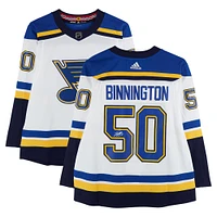 Maillot adidas blanc dédicacé par Jordan Binnington des St. Louis Blues