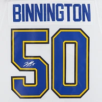 Maillot adidas blanc dédicacé par Jordan Binnington des St. Louis Blues