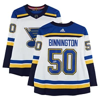 Maillot adidas blanc dédicacé par Jordan Binnington des St. Louis Blues