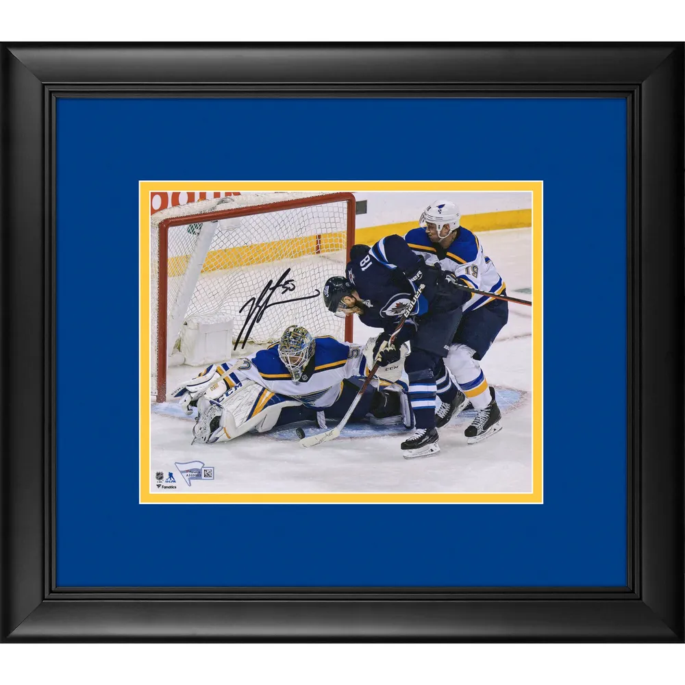 Jordan Binnington St. Louis Blues Fanatics Authentic Framed Autographed 8" x 10" 2019 Stanley Cup Playoffs Game 1 Game-Preserving Save vs. Winnipeg Photograph