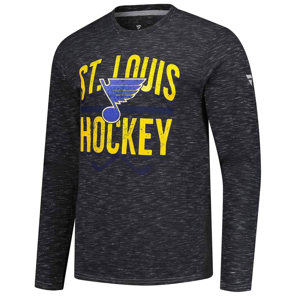 Men's Fanatics  Charcoal St. Louis Blues Long Sleeve T-Shirt