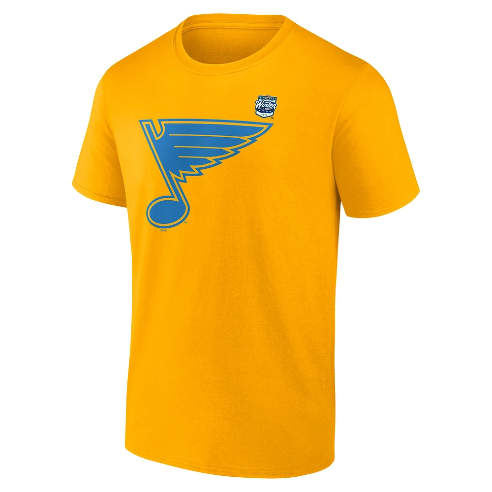 Men's Fanatics  Gold St. Louis Blues Primary Logo T-Shirt