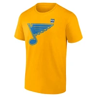 Men's Fanatics  Gold St. Louis Blues Primary Logo T-Shirt