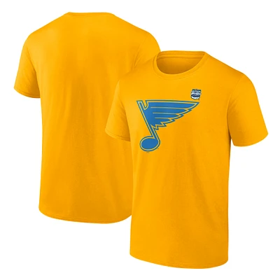Men's Fanatics  Gold St. Louis Blues Primary Logo T-Shirt