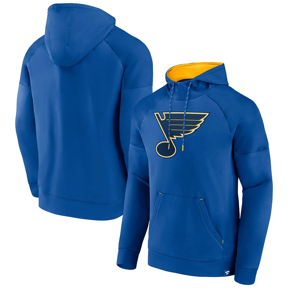 Men's Fanatics  Royal St. Louis Blues Iconic Defender Raglan Pullover Hoodie