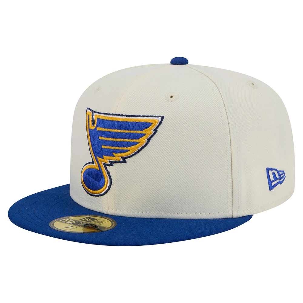 Men's New Era  White St. Louis Blues Chrome Two-Toned 59FIFTY Fitted Hat