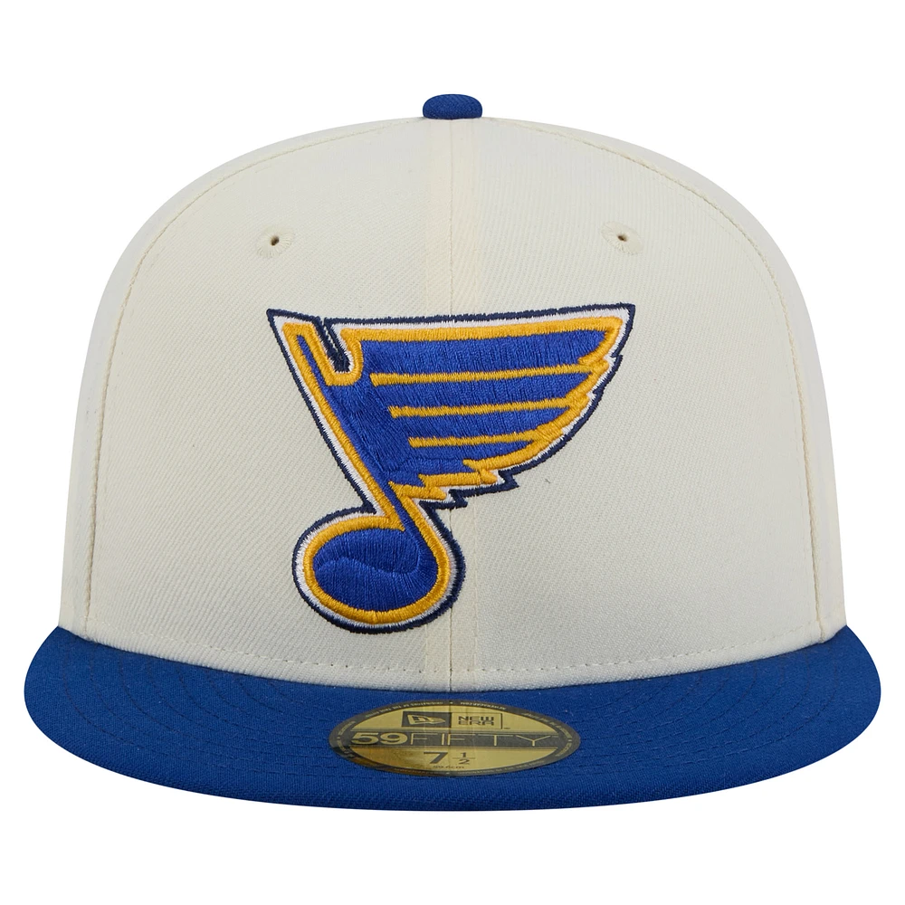 Men's New Era  White St. Louis Blues Chrome Two-Toned 59FIFTY Fitted Hat