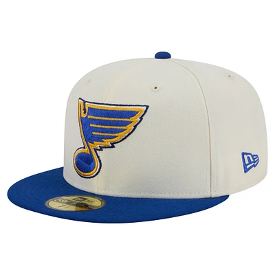 Men's New Era  White St. Louis Blues Chrome Two-Toned 59FIFTY Fitted Hat