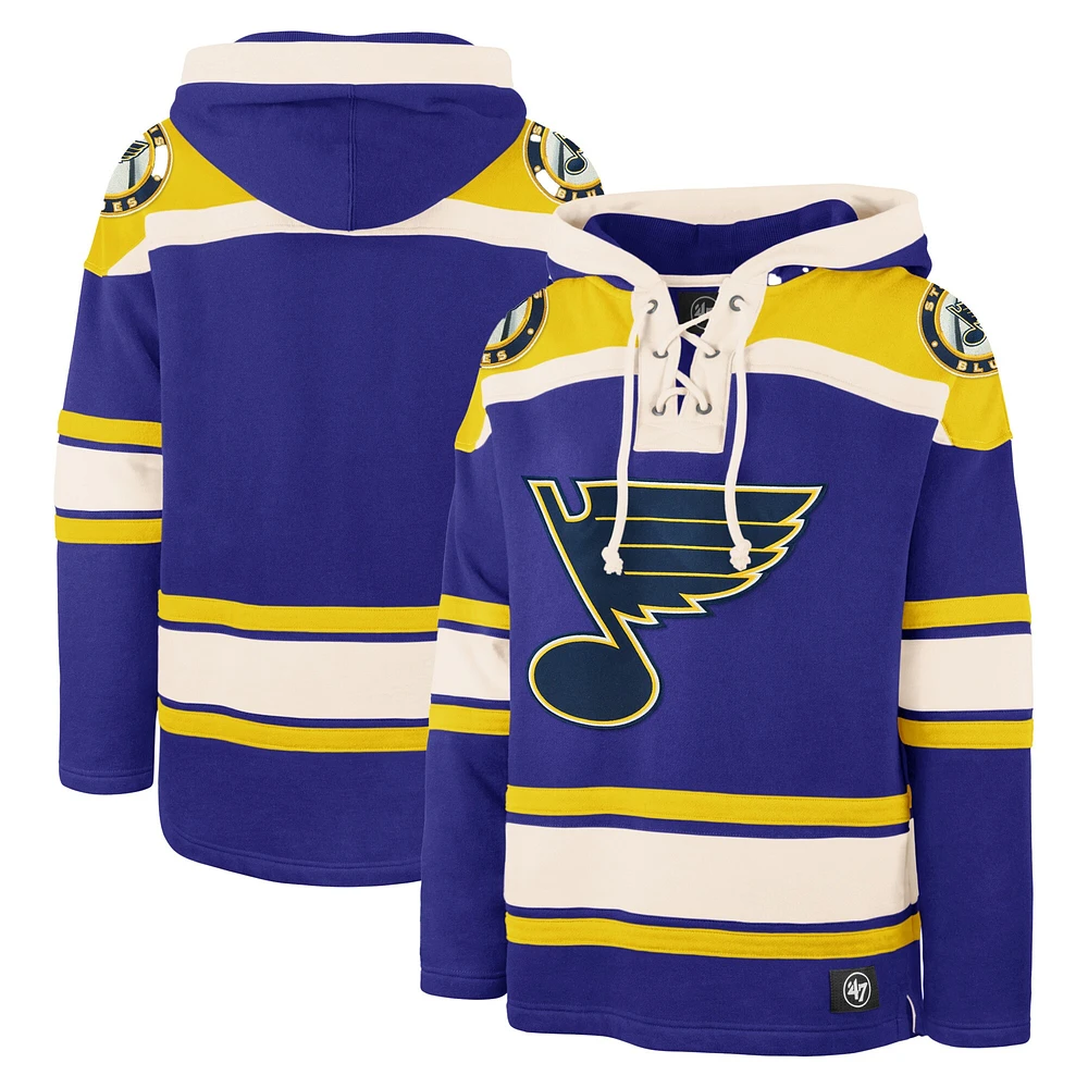 Men's '47 Blue St. Louis Blues Superior Lacer Pullover Hoodie