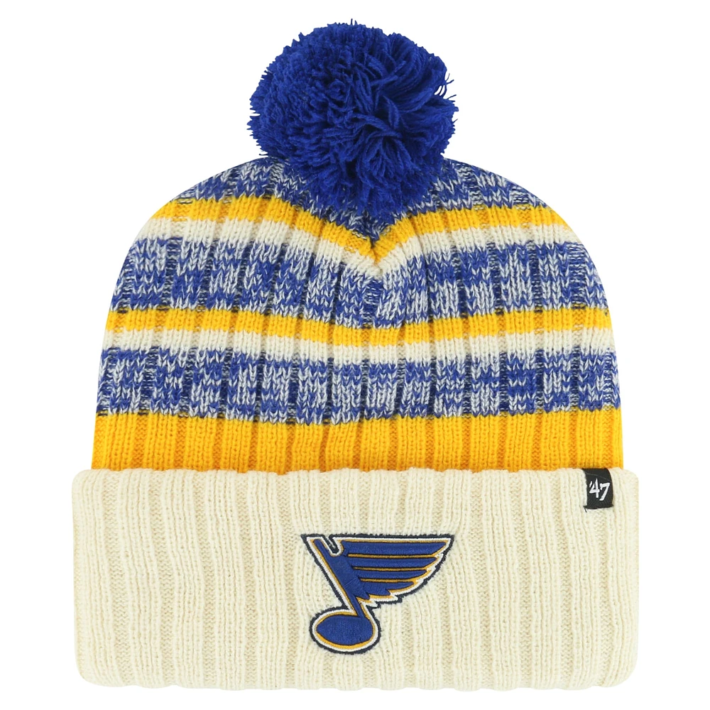 Men's '47 Cream St. Louis Blues Tavern Cuffed Knit Hat with Pom